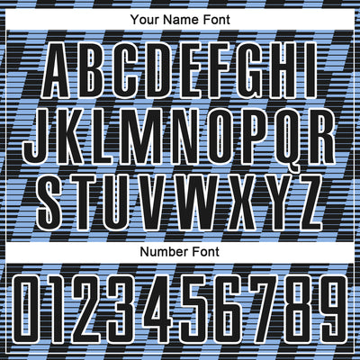 Custom Black Light Blue-White Line Sublimation Soccer Uniform Jersey