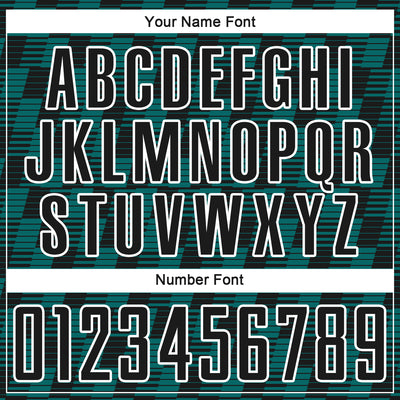 Custom Black Teal-White Line Sublimation Soccer Uniform Jersey