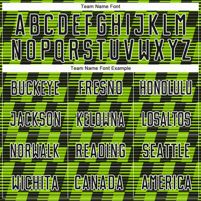 Custom Black Neon Green-White Line Sublimation Soccer Uniform Jersey