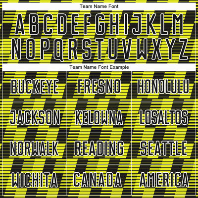 Custom Black Neon Yellow-White Line Sublimation Soccer Uniform Jersey