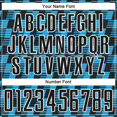 Custom Black Sky Blue-White Line Sublimation Soccer Uniform Jersey