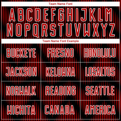 Custom Black Red-White Line Sublimation Soccer Uniform Jersey