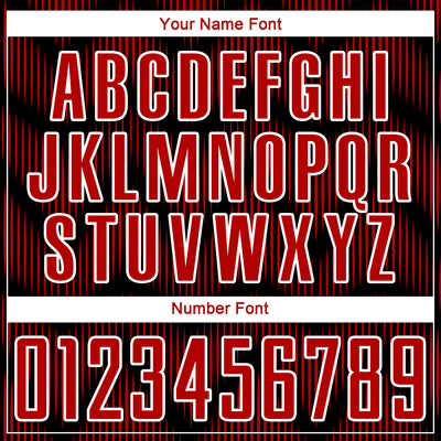 Custom Black Red-White Line Sublimation Soccer Uniform Jersey