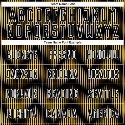 Custom Black Yellow-White Line Sublimation Soccer Uniform Jersey