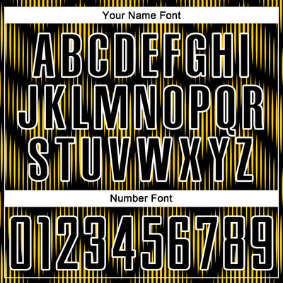 Custom Black Yellow-White Line Sublimation Soccer Uniform Jersey