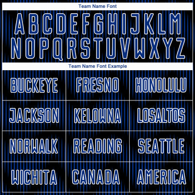 Custom Black Royal-White Line Sublimation Soccer Uniform Jersey