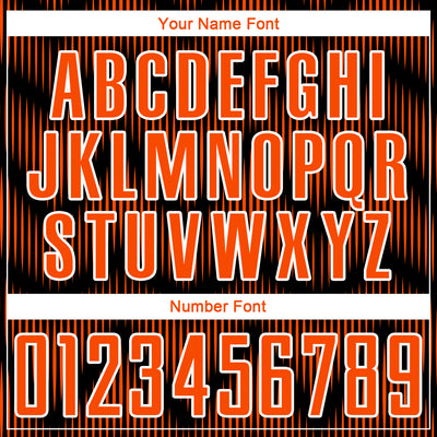 Custom Black Orange-White Line Sublimation Soccer Uniform Jersey