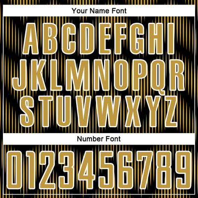 Custom Black Old Gold-White Line Sublimation Soccer Uniform Jersey