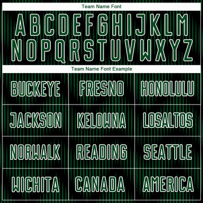 Custom Black Green-White Line Sublimation Soccer Uniform Jersey