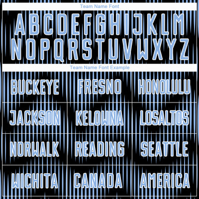 Custom Black Light Blue-White Line Sublimation Soccer Uniform Jersey