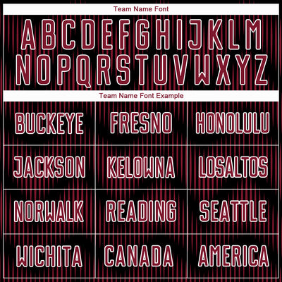 Custom Black Crimson-White Line Sublimation Soccer Uniform Jersey