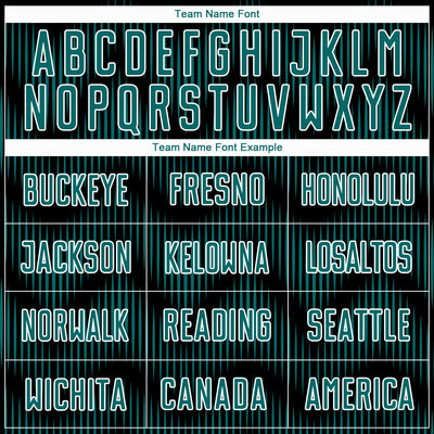 Custom Black Teal-White Line Sublimation Soccer Uniform Jersey