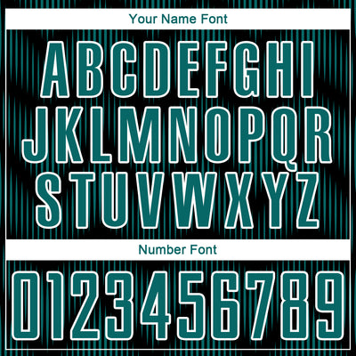 Custom Black Teal-White Line Sublimation Soccer Uniform Jersey