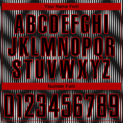 Custom Black Red-White Line Sublimation Soccer Uniform Jersey