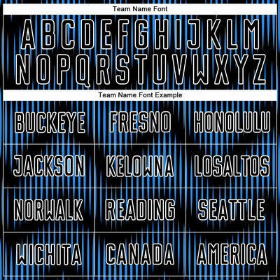 Custom Black Powder Blue-White Line Sublimation Soccer Uniform Jersey