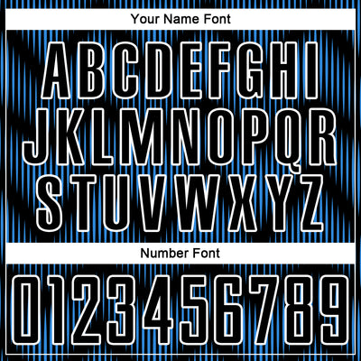 Custom Black Powder Blue-White Line Sublimation Soccer Uniform Jersey