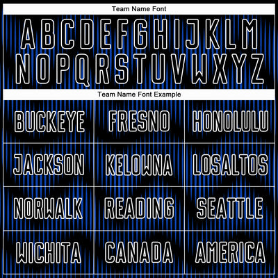 Custom Black Thunder Blue-White Line Sublimation Soccer Uniform Jersey