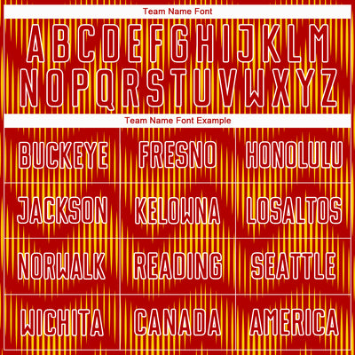 Custom Red Yellow-White Line Sublimation Soccer Uniform Jersey