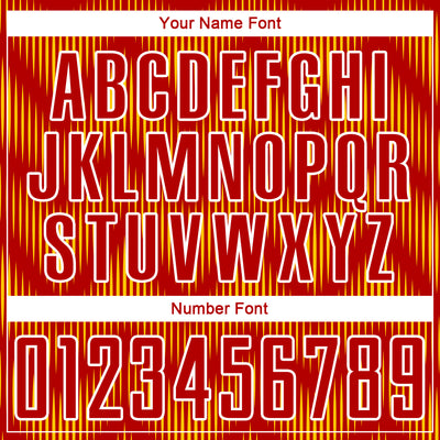 Custom Red Yellow-White Line Sublimation Soccer Uniform Jersey