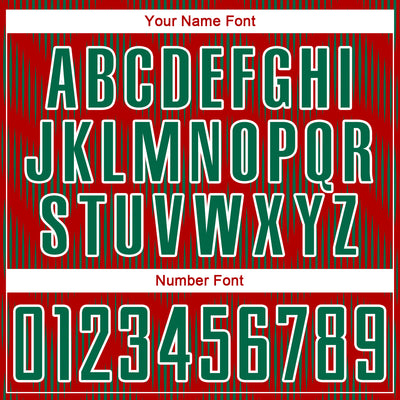 Custom Red Kelly Green-White Line Sublimation Soccer Uniform Jersey