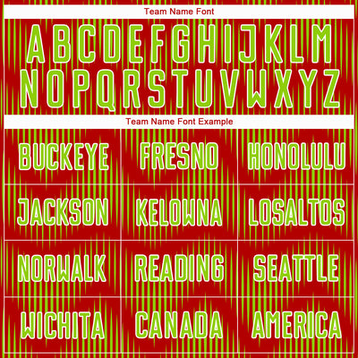 Custom Red Neon Green-White Line Sublimation Soccer Uniform Jersey