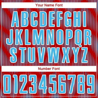 Custom Red Sky Blue-White Line Sublimation Soccer Uniform Jersey