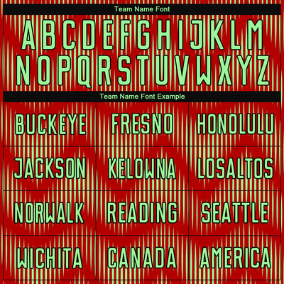 Custom Red Pea Green-Black Line Sublimation Soccer Uniform Jersey