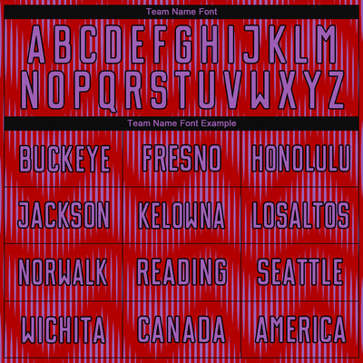 Custom Red Medium Purple-Black Line Sublimation Soccer Uniform Jersey