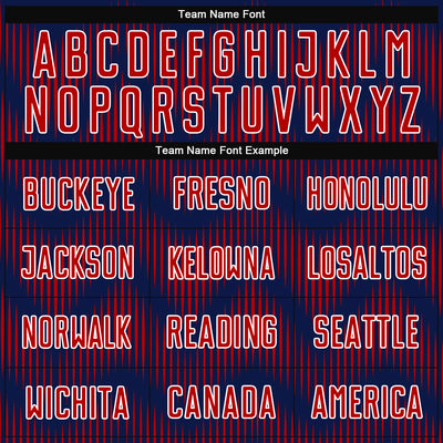 Custom Navy Red-White Line Sublimation Soccer Uniform Jersey