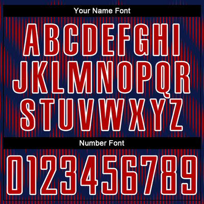 Custom Navy Red-White Line Sublimation Soccer Uniform Jersey