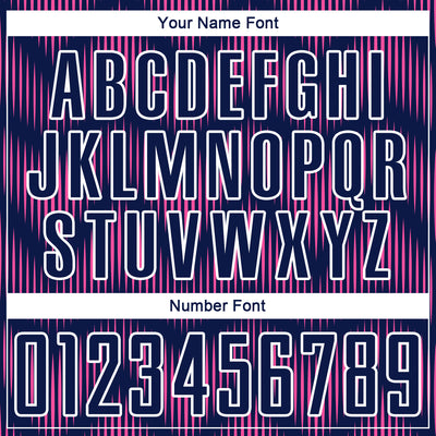 Custom Navy Pink-White Line Sublimation Soccer Uniform Jersey