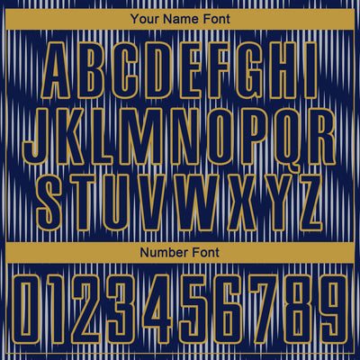 Custom Navy Gray-Old Gold Line Sublimation Soccer Uniform Jersey