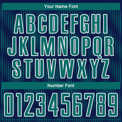 Custom Navy Teal-White Line Sublimation Soccer Uniform Jersey