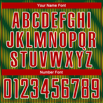 Custom Green Red-Gold Line Sublimation Soccer Uniform Jersey