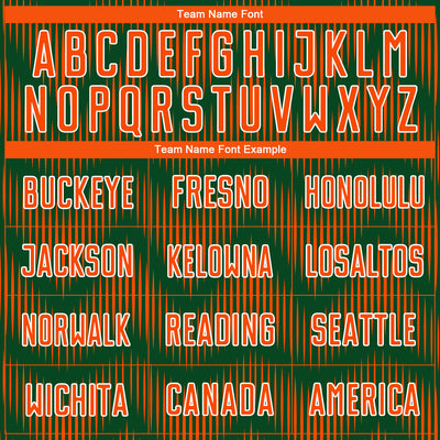 Custom Green Orange-White Line Sublimation Soccer Uniform Jersey