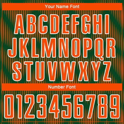 Custom Green Orange-White Line Sublimation Soccer Uniform Jersey