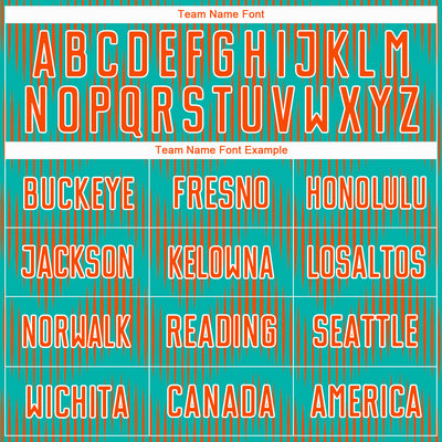 Custom Aqua Orange-White Line Sublimation Soccer Uniform Jersey