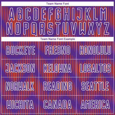 Custom Purple Orange-White Line Sublimation Soccer Uniform Jersey