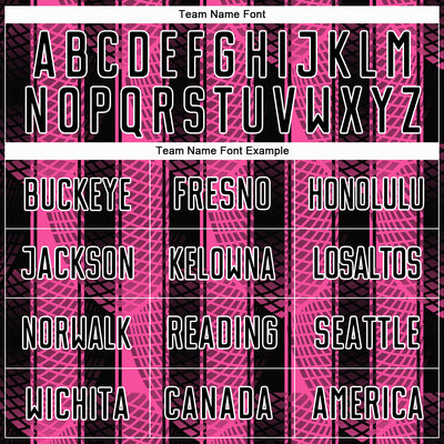 Custom Black Pink-White Abstract Network Sublimation Soccer Uniform Jersey