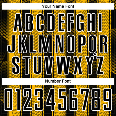 Custom Black Gold-White Abstract Network Sublimation Soccer Uniform Jersey