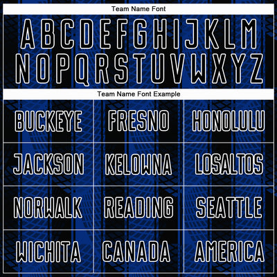 Custom Black Royal-White Abstract Network Sublimation Soccer Uniform Jersey