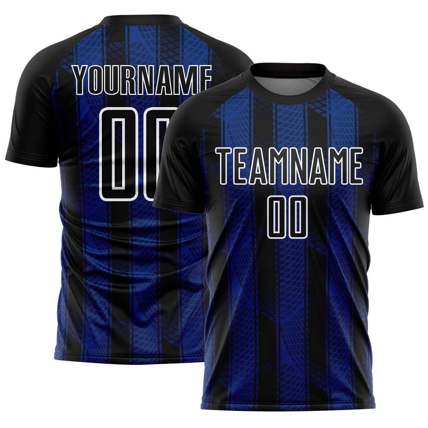 Custom Black Royal-White Abstract Network Sublimation Soccer Uniform Jersey