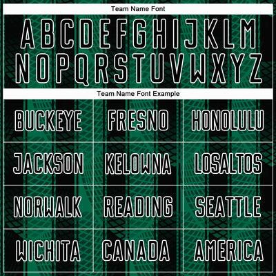 Custom Black Kelly Green-White Abstract Network Sublimation Soccer Uniform Jersey