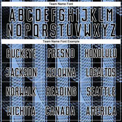 Custom Black Light Blue-White Abstract Network Sublimation Soccer Uniform Jersey