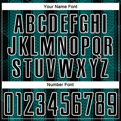 Custom Black Teal-White Abstract Network Sublimation Soccer Uniform Jersey