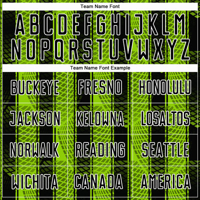 Custom Black Neon Green-White Abstract Network Sublimation Soccer Uniform Jersey