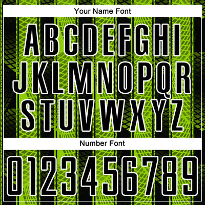 Custom Black Neon Green-White Abstract Network Sublimation Soccer Uniform Jersey