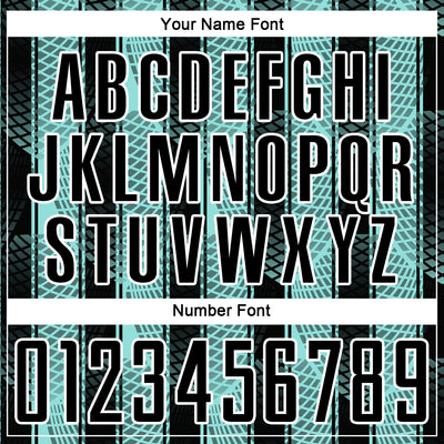 Custom Black Ice Blue-White Abstract Network Sublimation Soccer Uniform Jersey