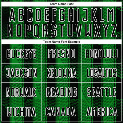 Custom Black Grass Green-White Abstract Network Sublimation Soccer Uniform Jersey
