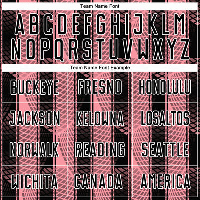 Custom Black Medium Pink-White Abstract Network Sublimation Soccer Uniform Jersey